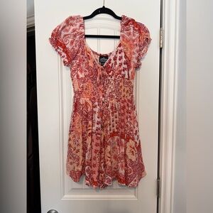 Floral Red and Pink Women's Romper